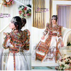 جبة قبائلي مودرن بالدونتال 1016 | Robe kabyle moderne en dentelle 1016