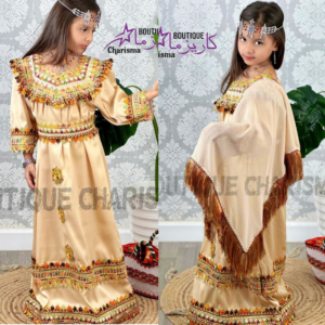 جبة قبائلي عصرية للصغار مع الشال 306 | Robe kabyle moderne pour enfants avec châle